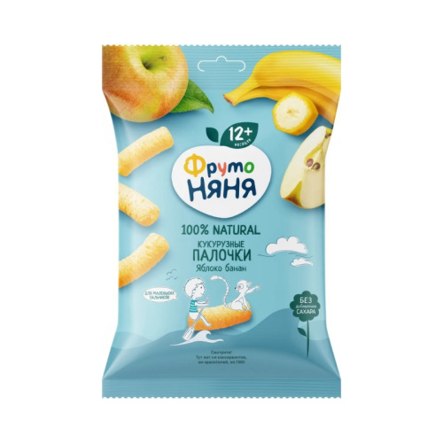 Фруто Няня Палочки кукурузные с яблоком и бананом 20гр