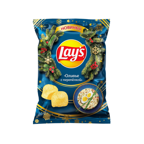 Чипсы Lay's Со вкусом Оливье с перепелкой 103г (1)