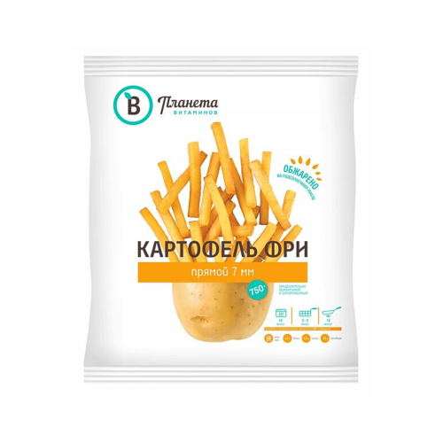 Картофель фри прямой 7мм. Планета Витаминов 750г (1)